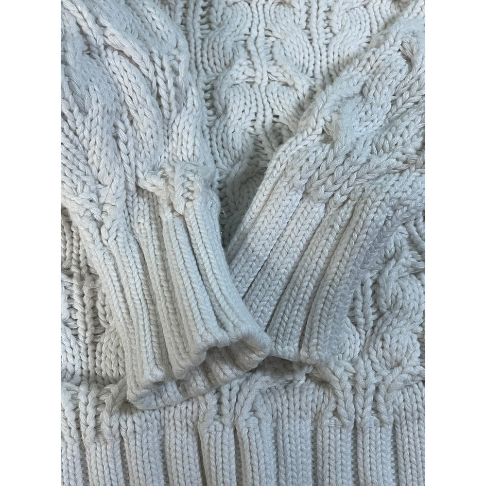 Vineyard Vines Cable Knit Cotton Sweater Women's Size M Crew Neck Long Sleeve - Picture 4 of 7